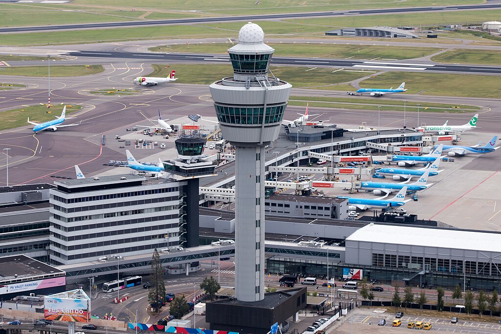 Aerial view of Amsterdam Schiphol Airport